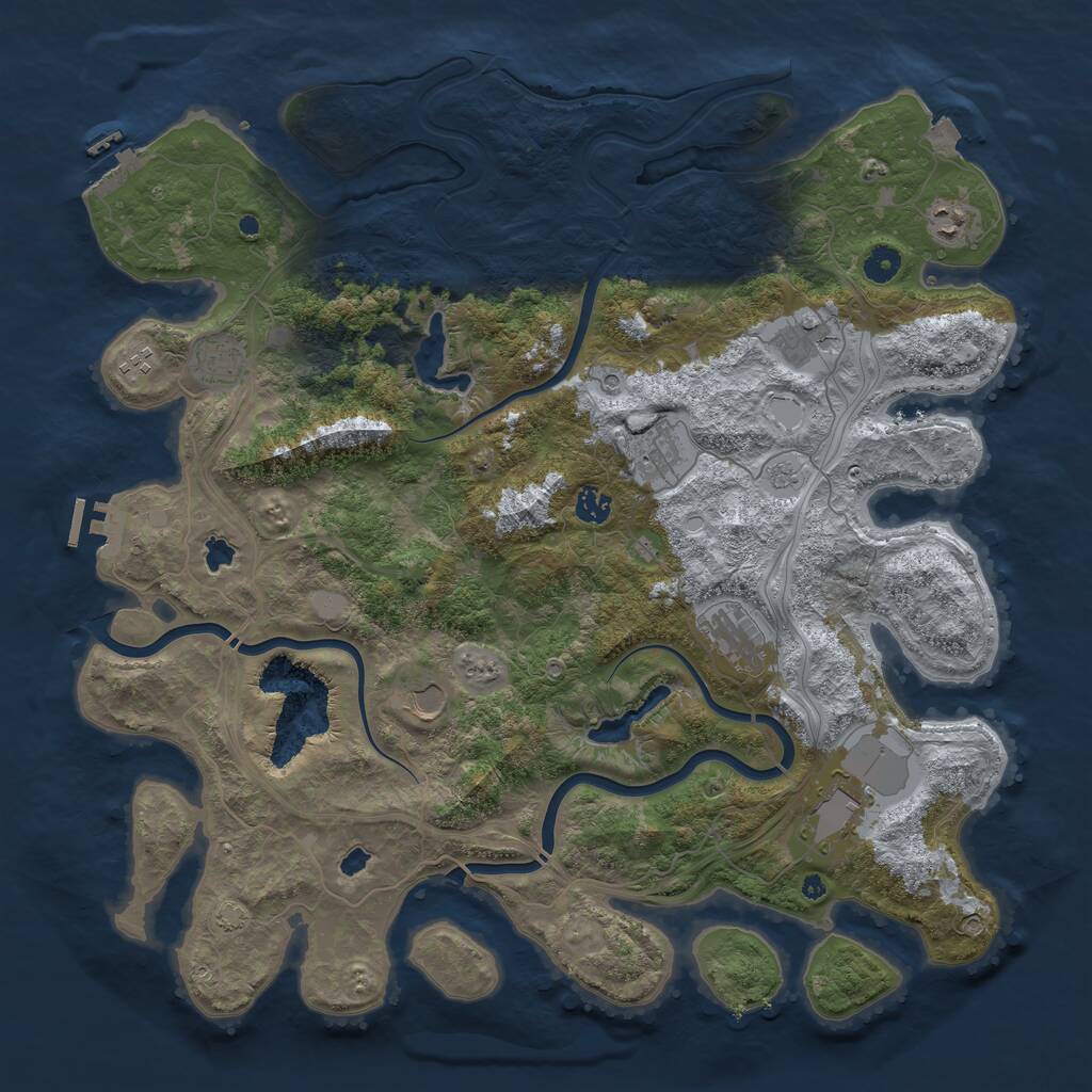 Rust Map: Procedural Map, Size: 4500, Seed: 2733838, 15 Monuments