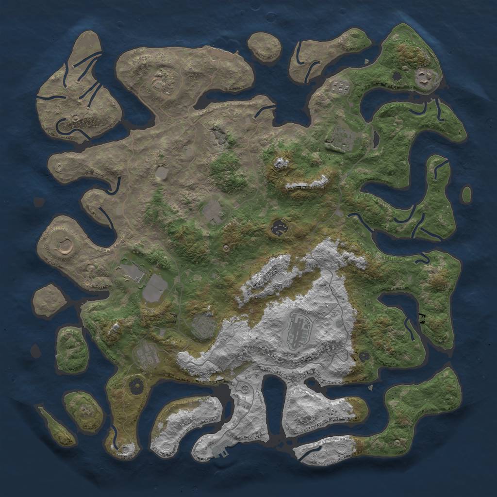 Rust Map: Procedural Map, Size: 4800, Seed: 4069, 19 Monuments