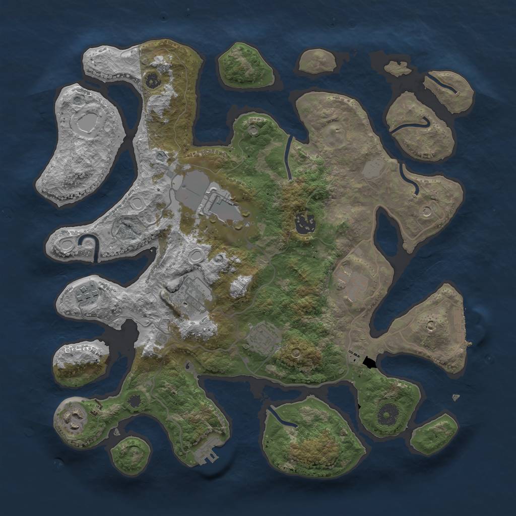Rust Map: Procedural Map, Size: 3550, Seed: 592576, 15 Monuments