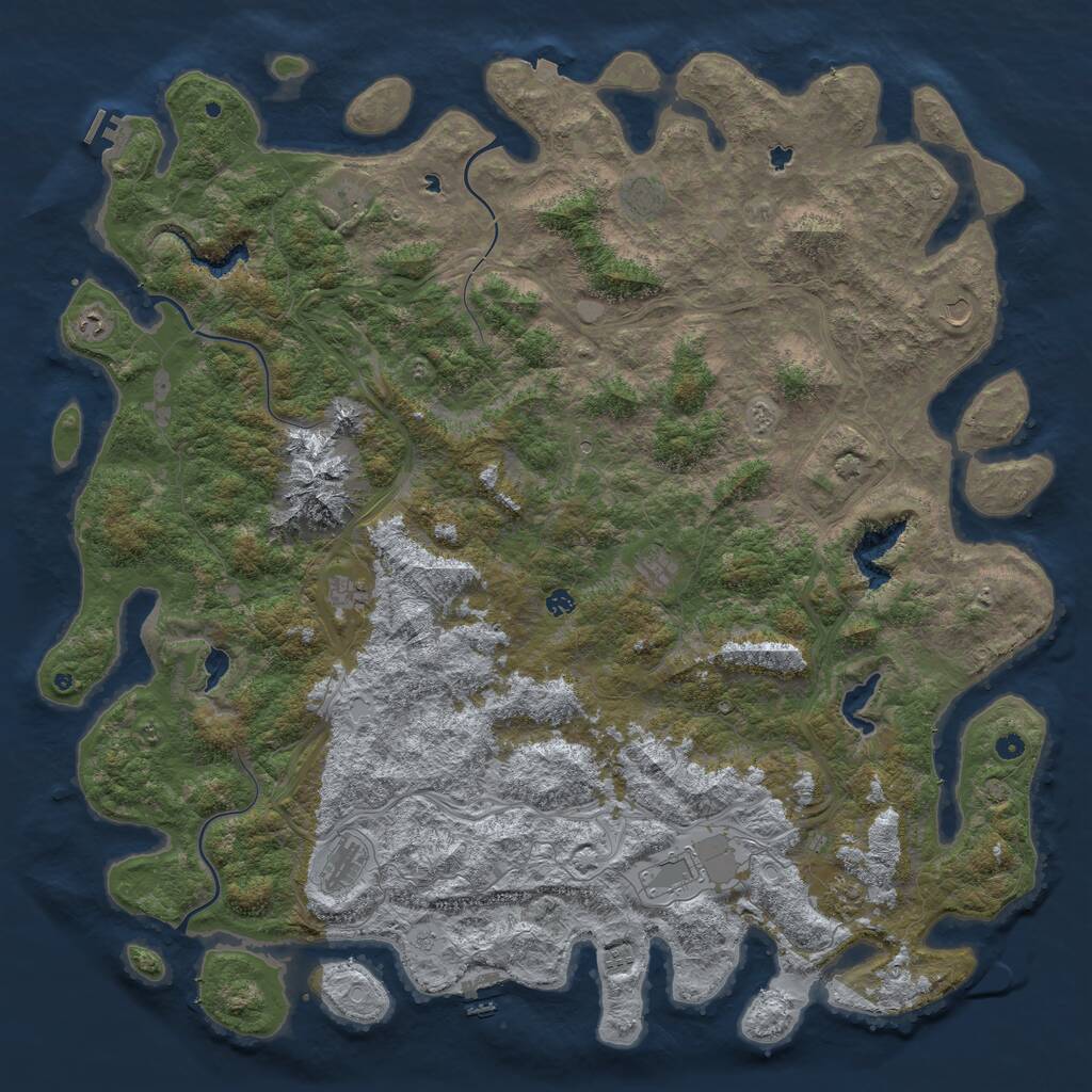 Rust Map: Procedural Map, Size: 6000, Seed: 1888481764, 17 Monuments