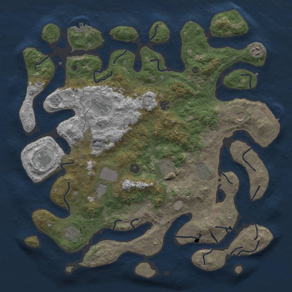 Rust Map: Procedural Map, Size: 4500, Seed: 510104, 18 Monuments