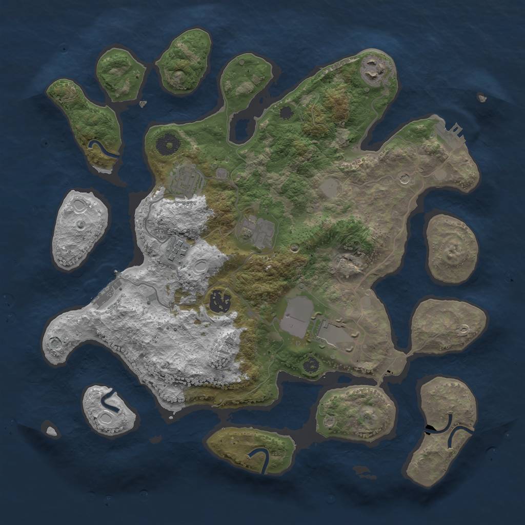 Rust Map: Procedural Map, Size: 3500, Seed: 6892, 14 Monuments
