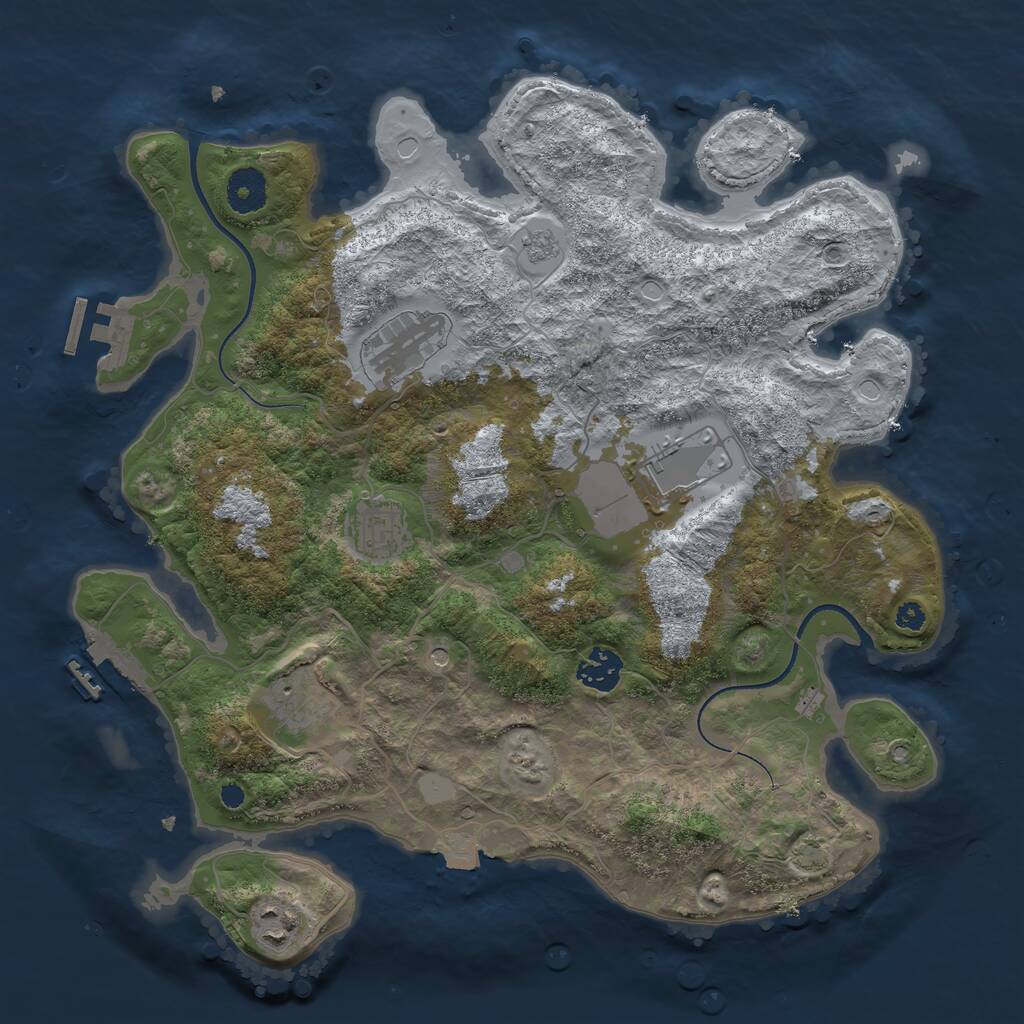 Rust Map: Procedural Map, Size: 3550, Seed: 772424, 12 Monuments