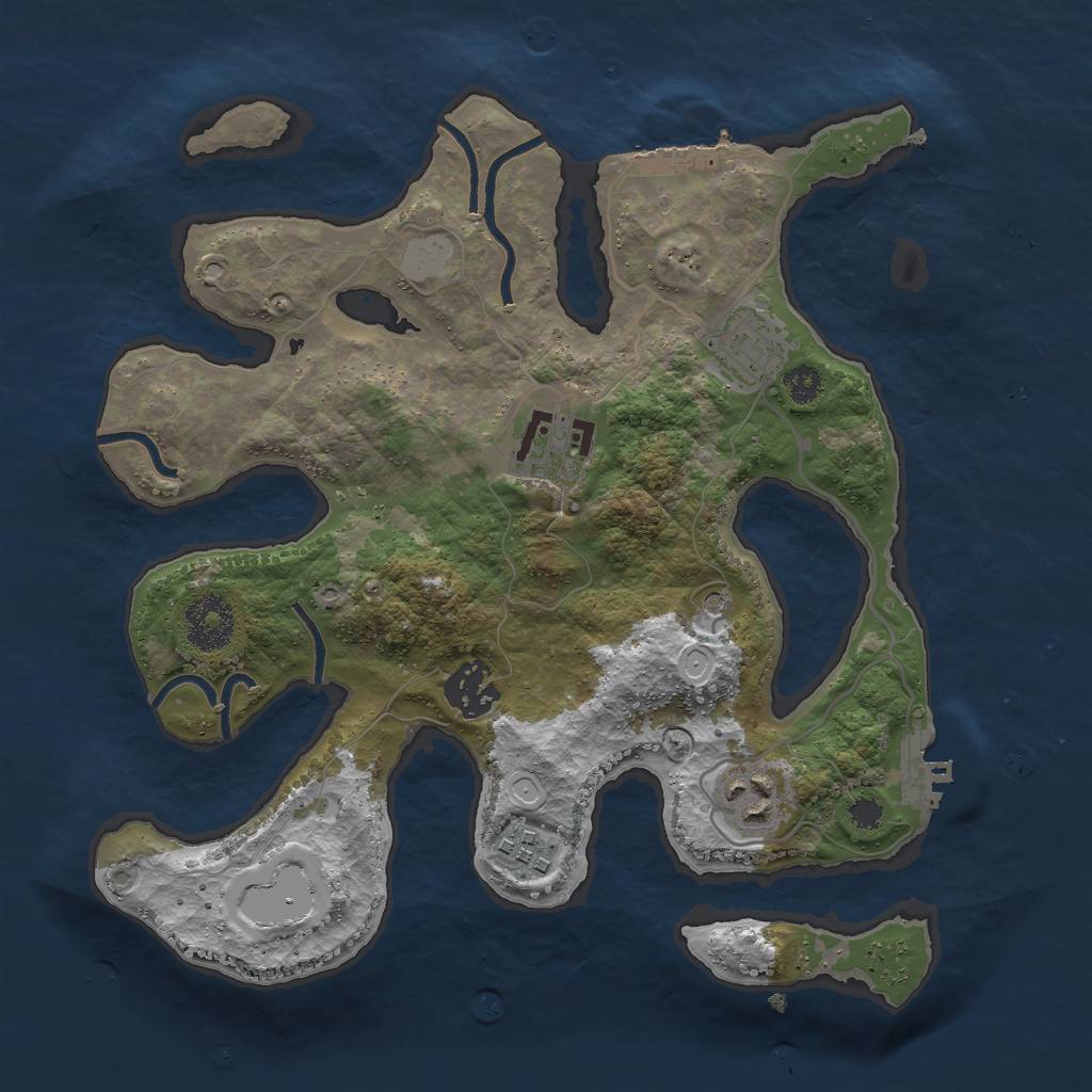 Rust Map: Procedural Map, Size: 3000, Seed: 1655570918, 13 Monuments