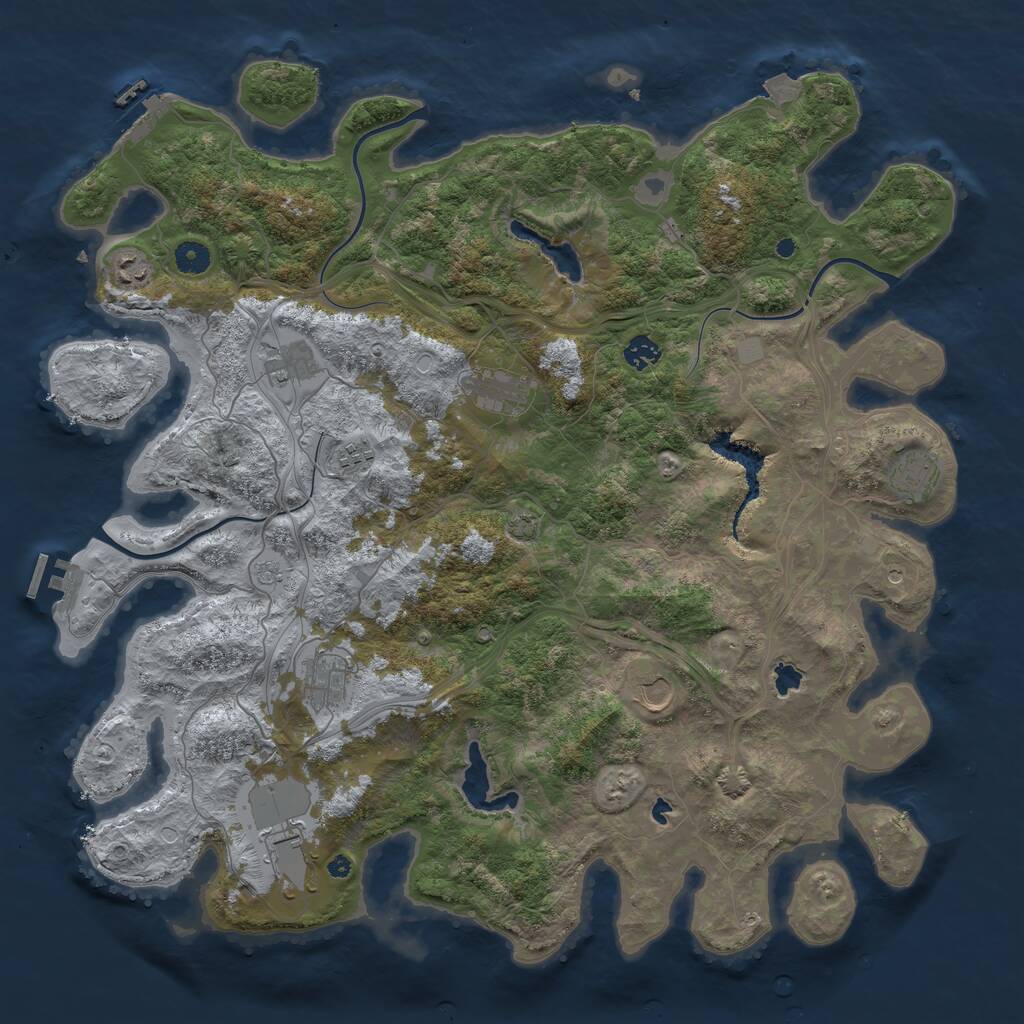 Rust Map: Procedural Map, Size: 4500, Seed: 2368644, 15 Monuments