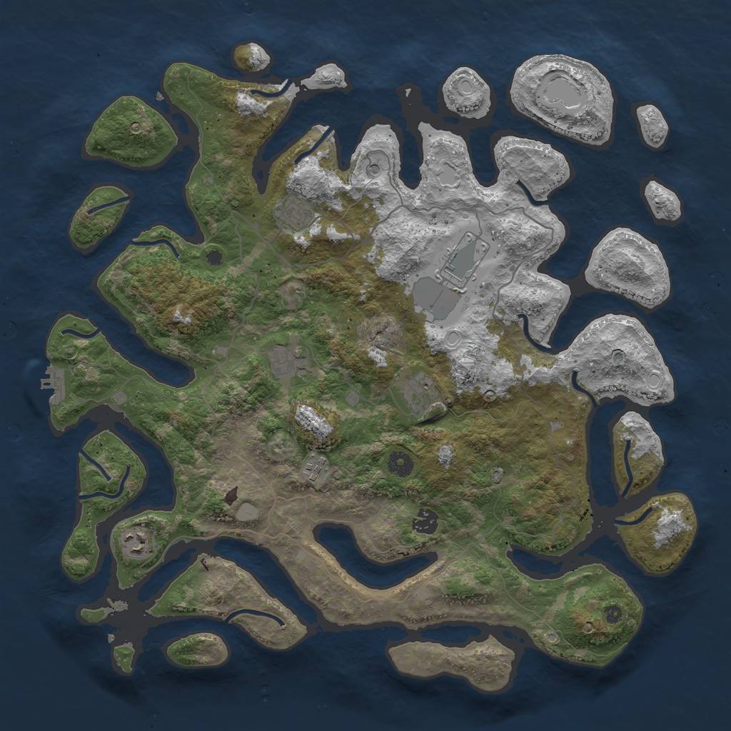 Rust Map: Procedural Map, Size: 4250, Seed: 16751, 14 Monuments