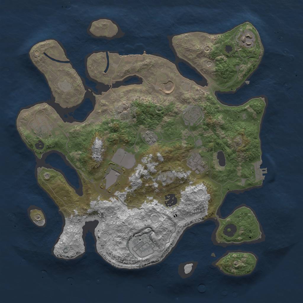Rust Map: Procedural Map, Size: 3500, Seed: 2017275811, 17 Monuments