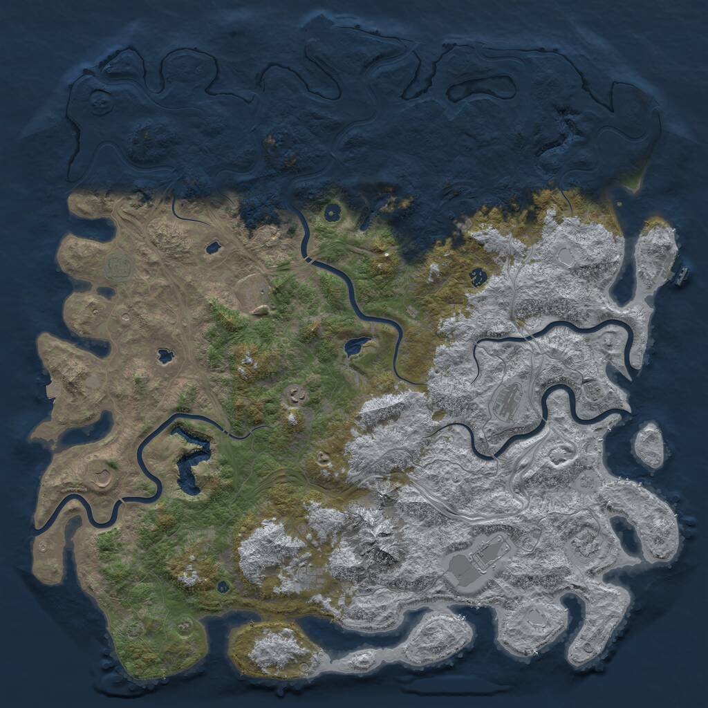 Rust Map: Procedural Map, Size: 6000, Seed: 53344, 17 Monuments