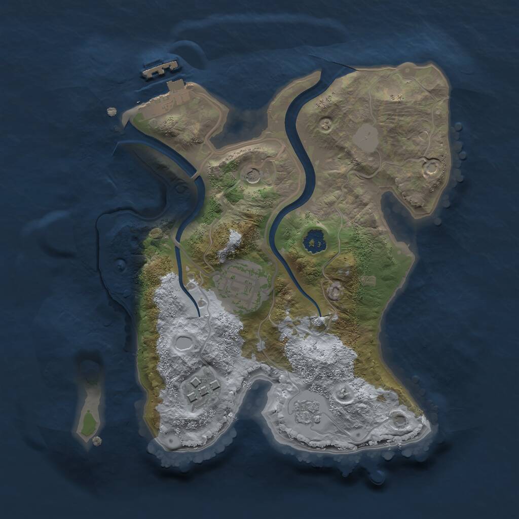 Rust Map: Procedural Map, Size: 2250, Seed: 2019448642, 6 Monuments