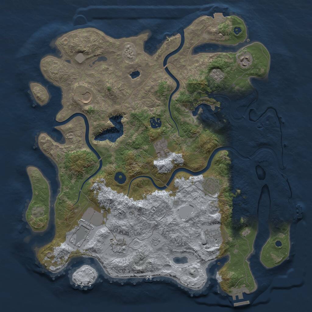 Rust Map: Procedural Map, Size: 4000, Seed: 424012, 15 Monuments