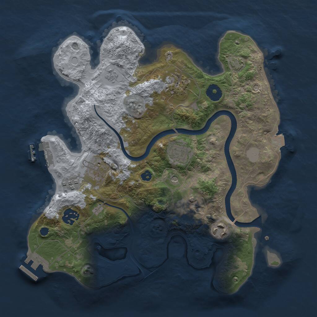 Rust Map: Procedural Map, Size: 3000, Seed: 50439129, 13 Monuments