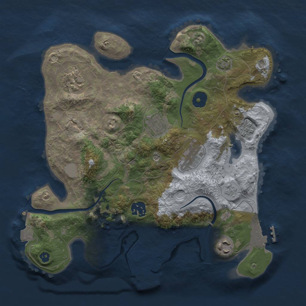 Rust Map: Procedural Map, Size: 3000, Seed: 411060, 12 Monuments