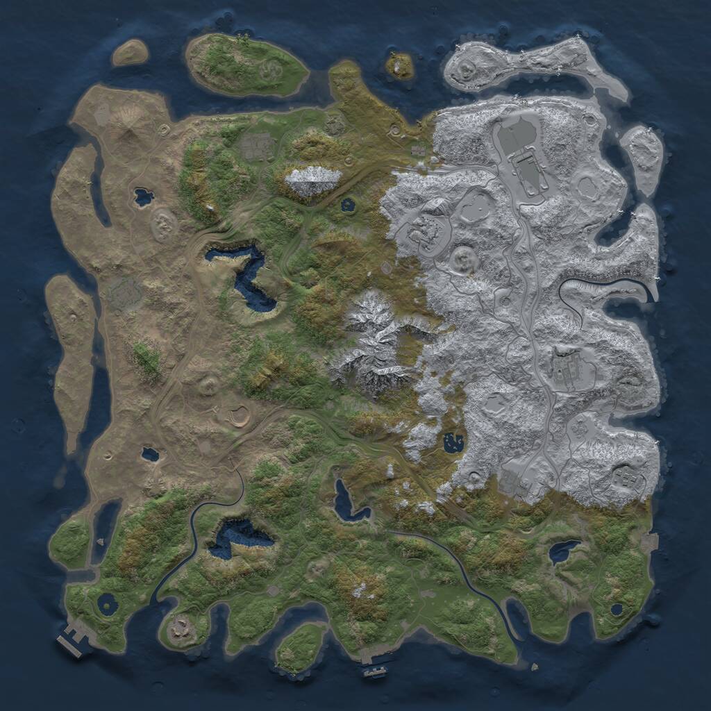 Rust Map: Procedural Map, Size: 5000, Seed: 583363684, 16 Monuments