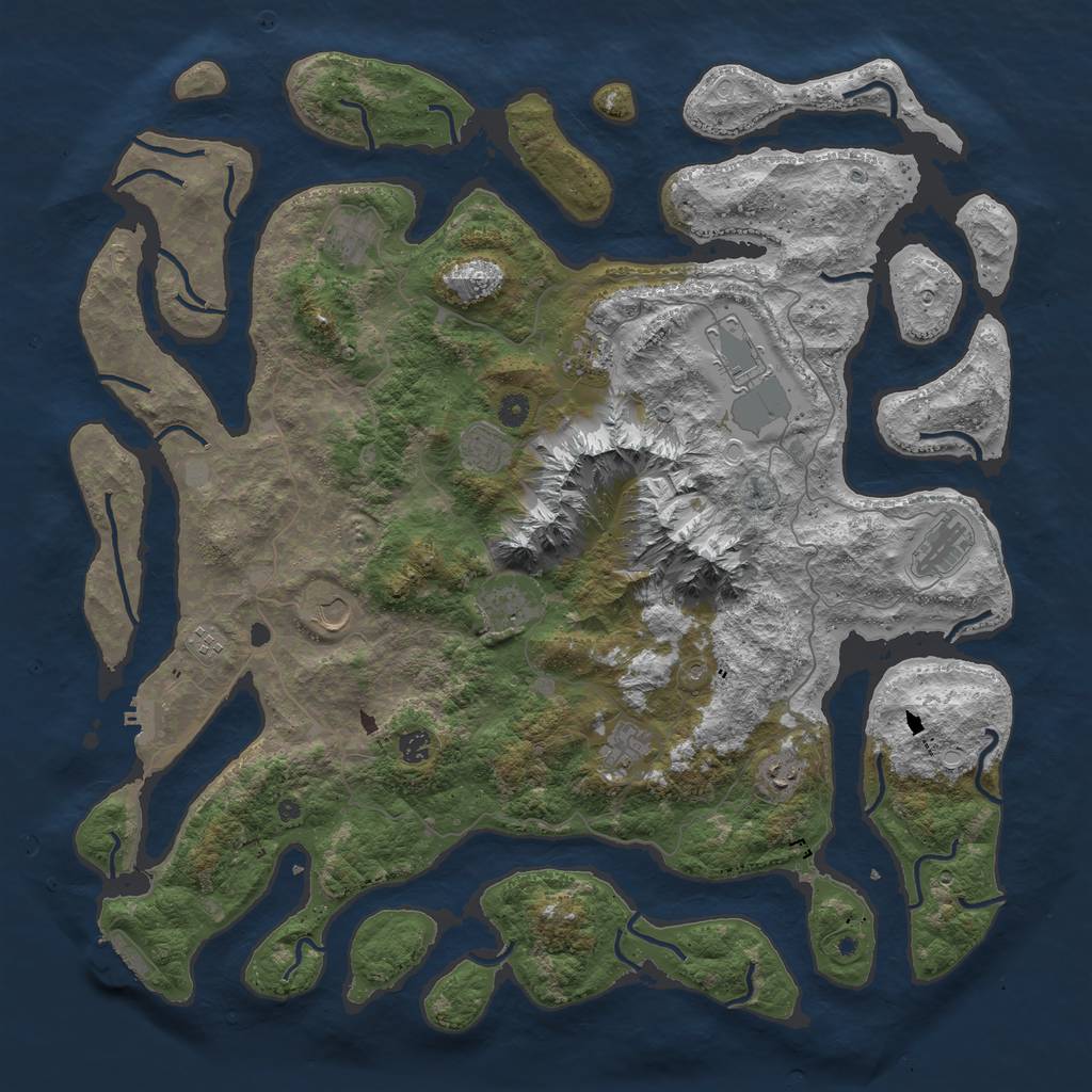 Rust Map: Procedural Map, Size: 5000, Seed: 583363684, 19 Monuments