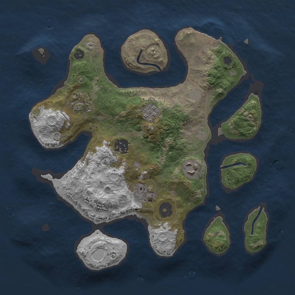 Rust Map: Procedural Map, Size: 3000, Seed: 583417058, 11 Monuments