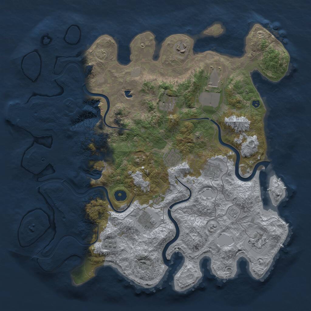 Rust Map: Procedural Map, Size: 4000, Seed: 367390, 13 Monuments