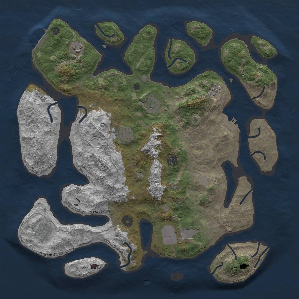 Rust Map: Procedural Map, Size: 4000, Seed: 269247, 15 Monuments