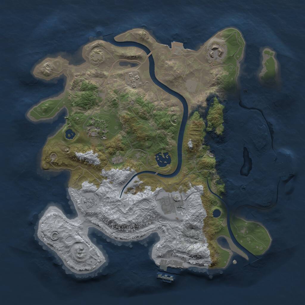 Rust Map: Procedural Map, Size: 3000, Seed: 1942, 11 Monuments