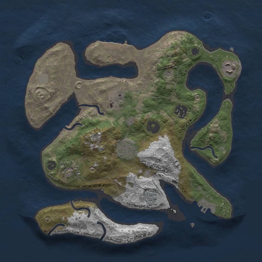 Rust Map: Procedural Map, Size: 3000, Seed: 564227, 14 Monuments