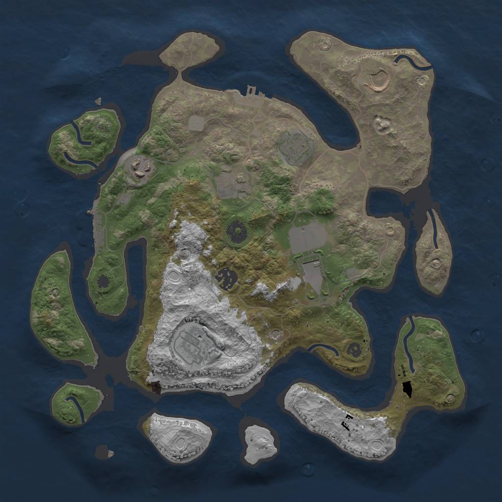 Rust Map: Procedural Map, Size: 3500, Seed: 606966, 15 Monuments