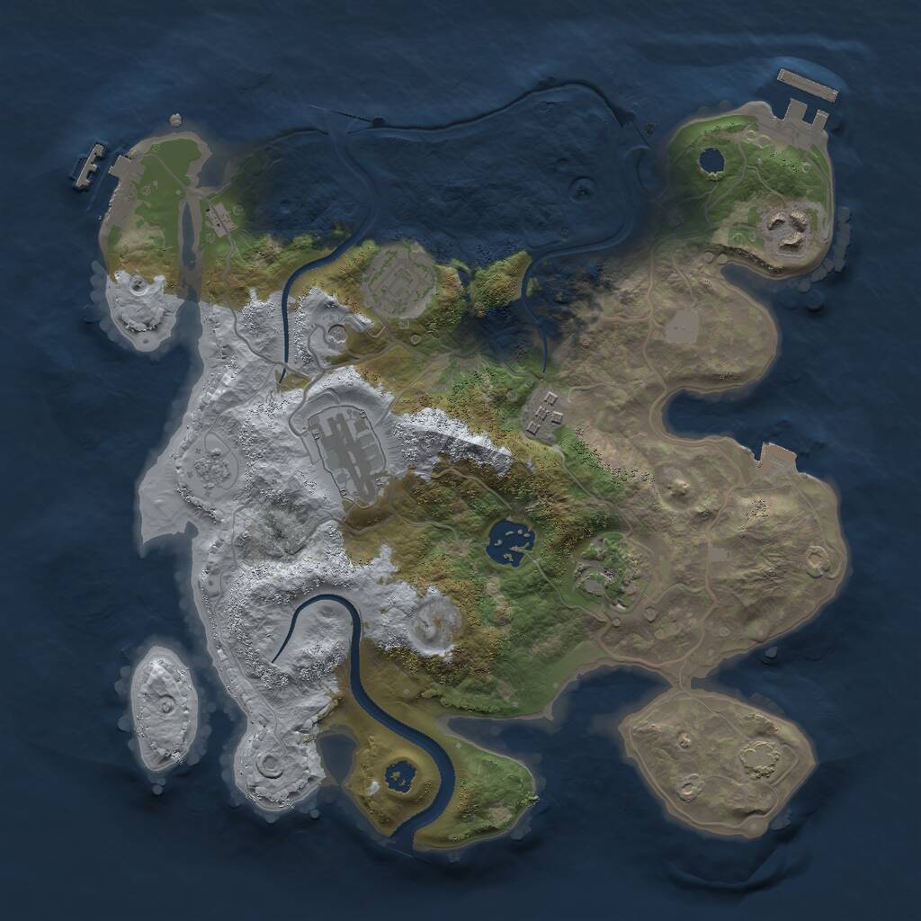 Rust Map: Procedural Map, Size: 3000, Seed: 28190473, 12 Monuments