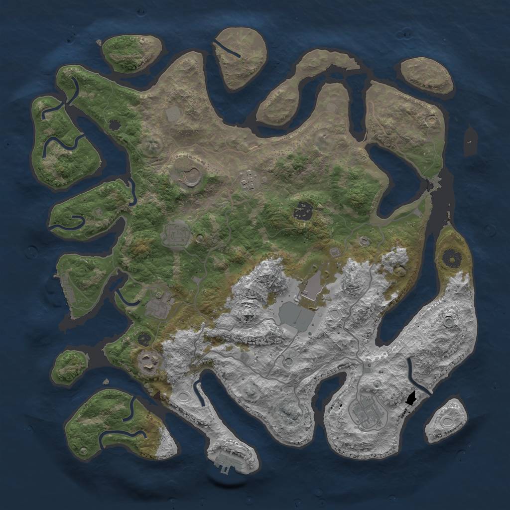 Rust Map: Procedural Map, Size: 4002, Seed: 109520309, 16 Monuments