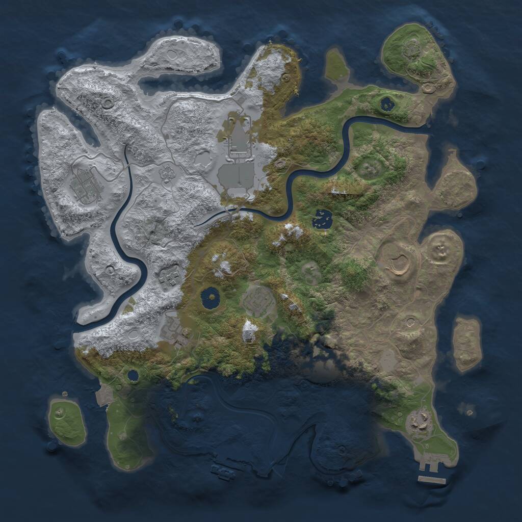 Rust Map: Procedural Map, Size: 3800, Seed: 1204583929, 15 Monuments