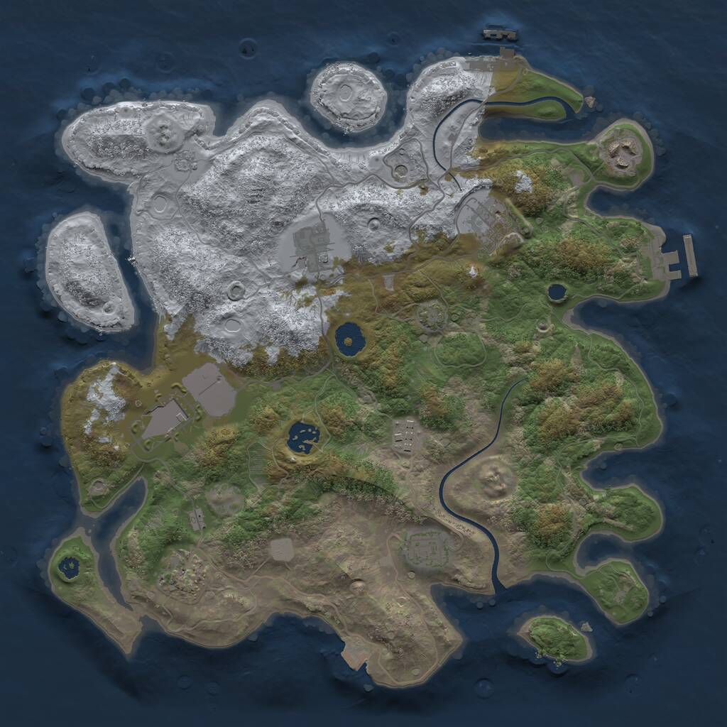 Rust Map: Procedural Map, Size: 3500, Seed: 2541, 14 Monuments