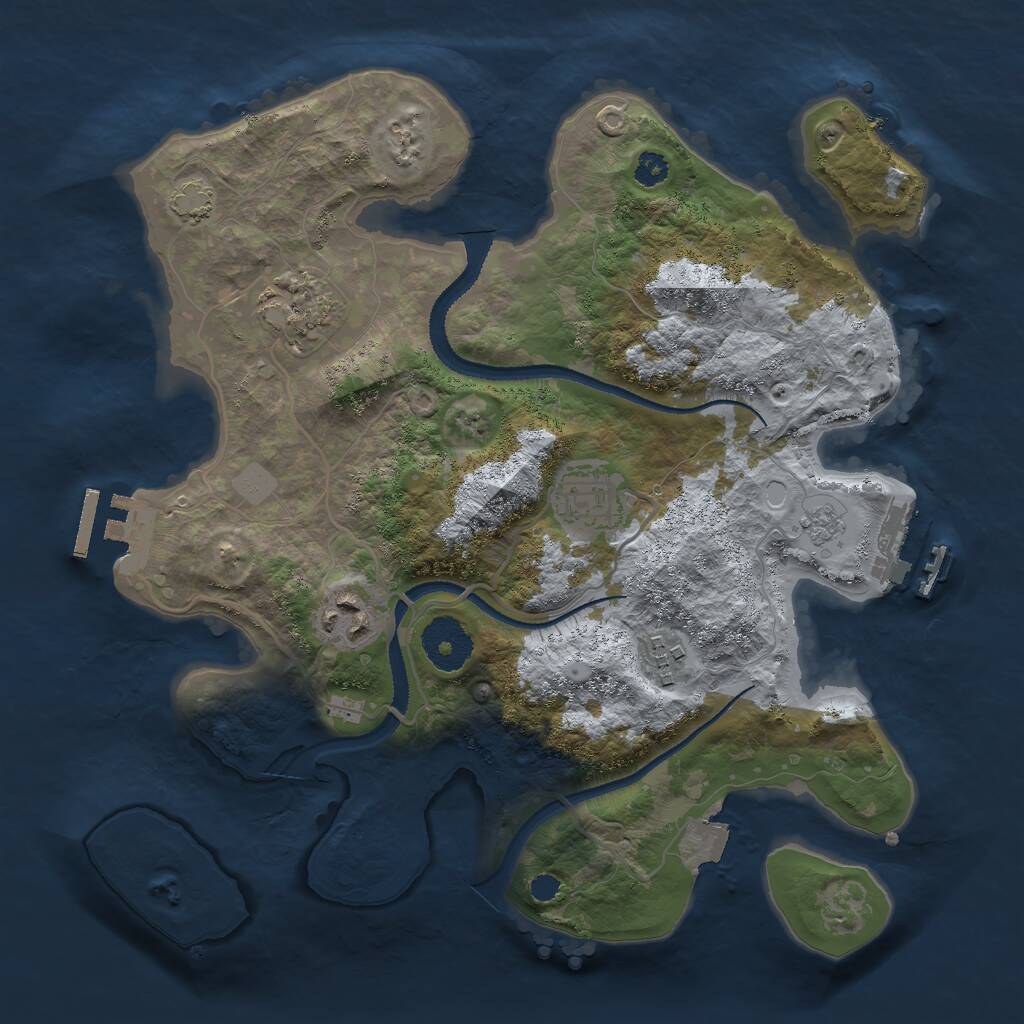 Rust Map: Procedural Map, Size: 3000, Seed: 960583, 9 Monuments