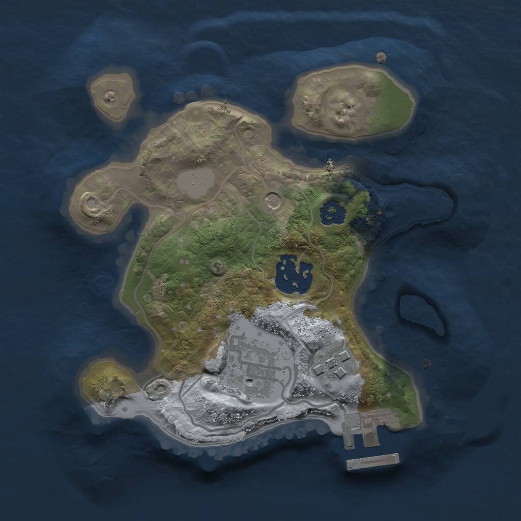 Rust Map: Procedural Map, Size: 2000, Seed: 49035, 6 Monuments