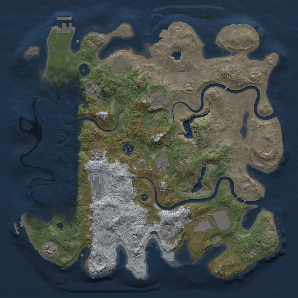 Rust Map: Procedural Map, Size: 4000, Seed: 1799325800, 15 Monuments