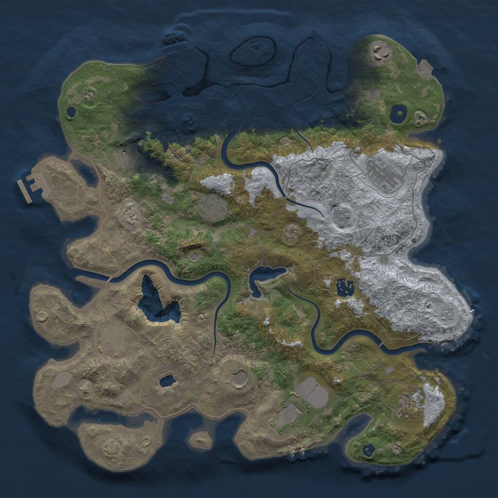 Rust Map: Procedural Map, Size: 4000, Seed: 10195986, 16 Monuments
