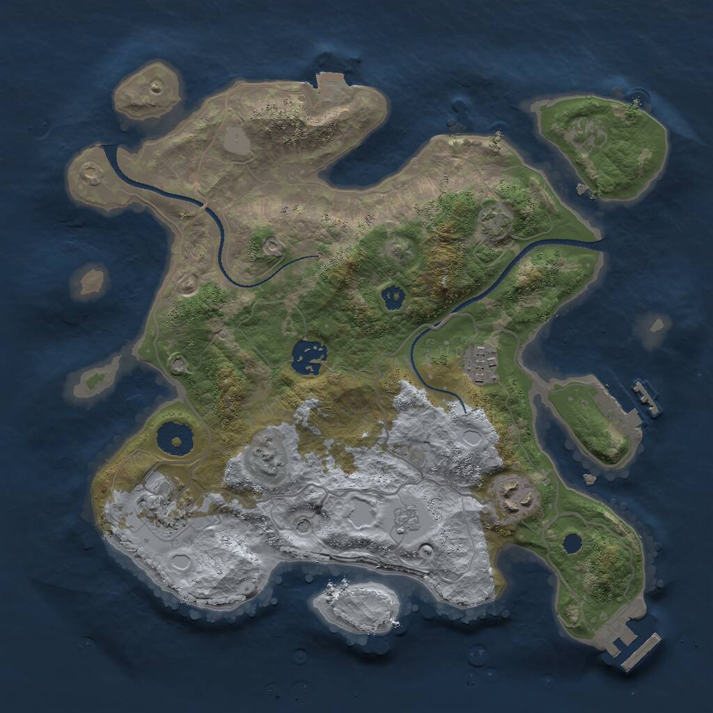 Rust Map: Procedural Map, Size: 3000, Seed: 1879463, 10 Monuments