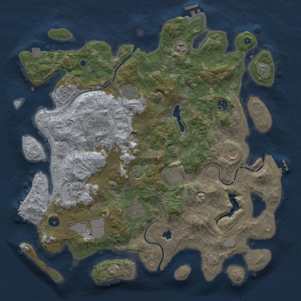Rust Map: Procedural Map, Size: 4250, Seed: 235335482, 16 Monuments