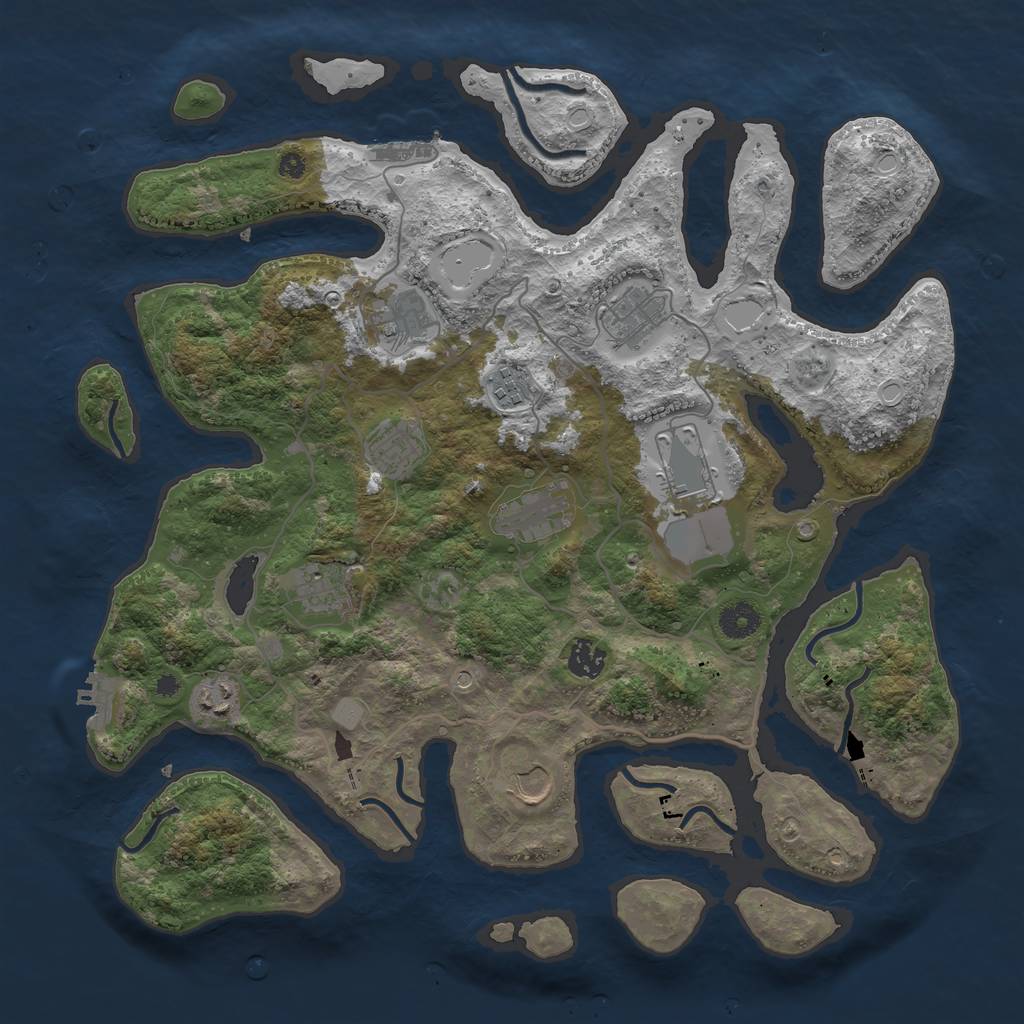 Rust Map: Procedural Map, Size: 4000, Seed: 184917, 18 Monuments