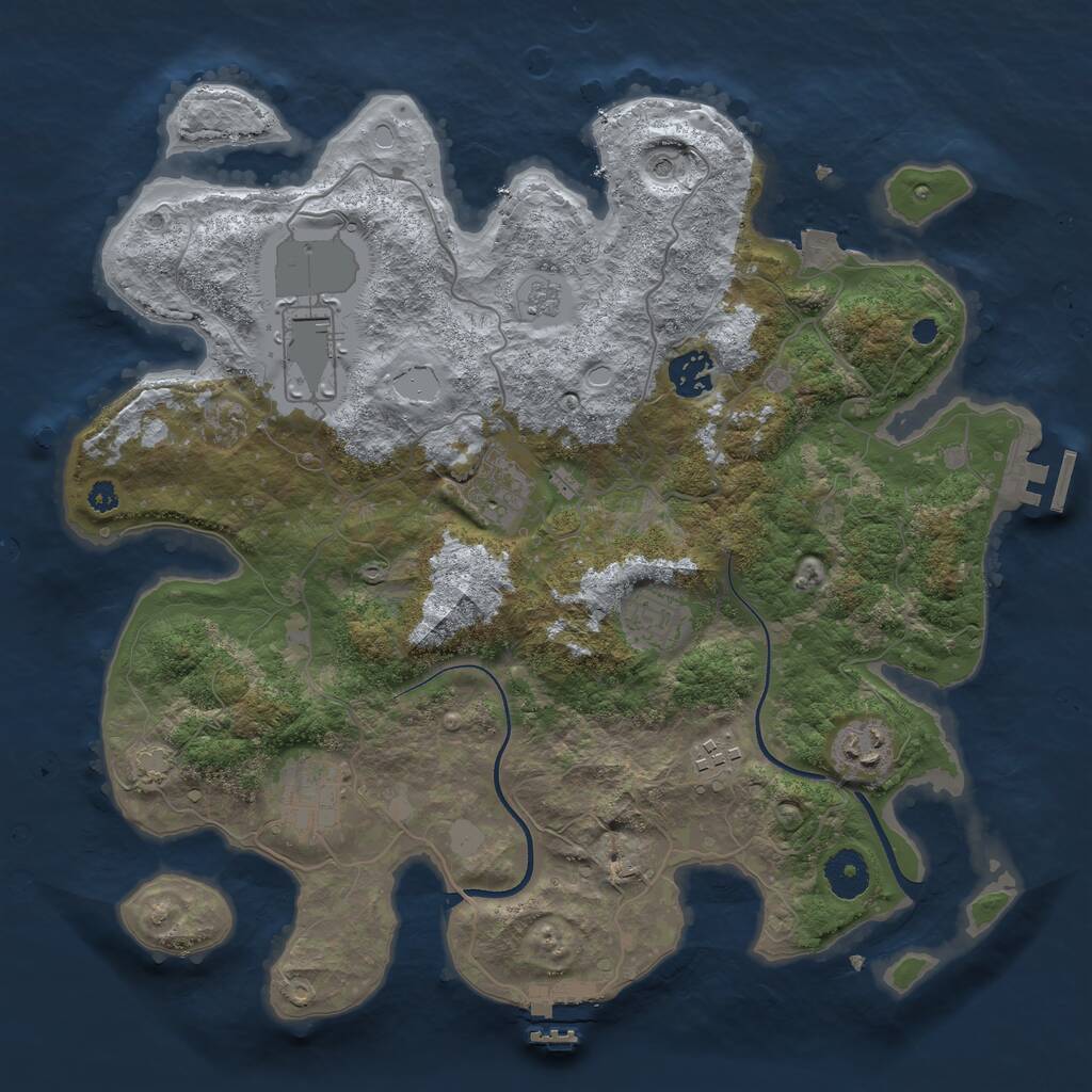 Rust Map: Procedural Map, Size: 3550, Seed: 316440, 13 Monuments
