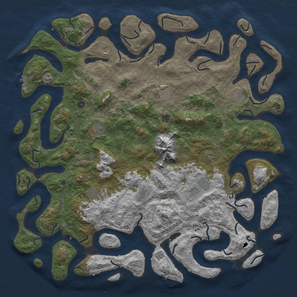 Rust Map: Procedural Map, Size: 6000, Seed: 190640911, 19 Monuments