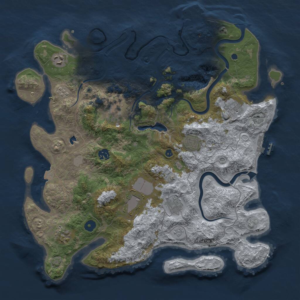 Rust Map: Procedural Map, Size: 4000, Seed: 628503, 15 Monuments