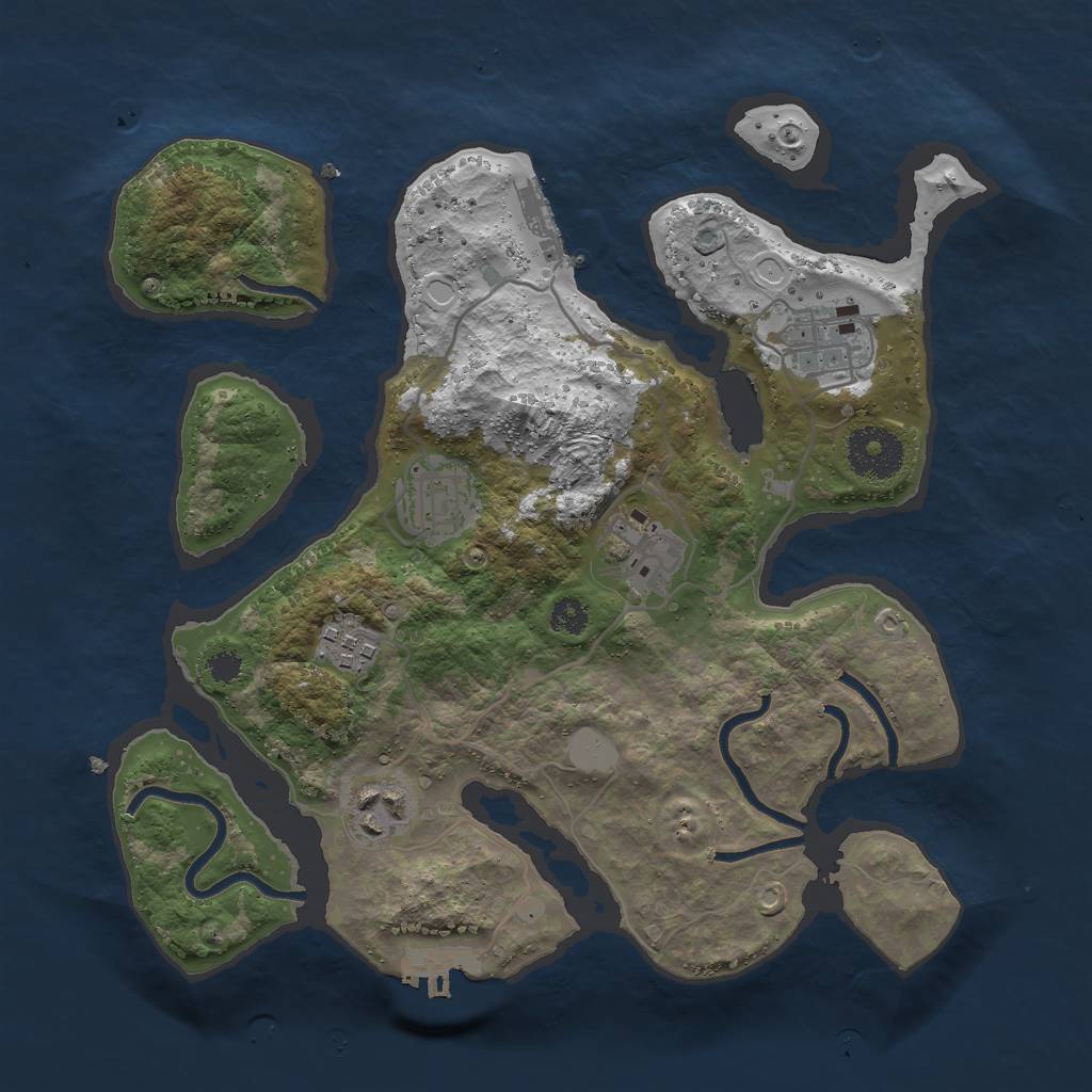Rust Map: Procedural Map, Size: 3000, Seed: 783154010, 12 Monuments
