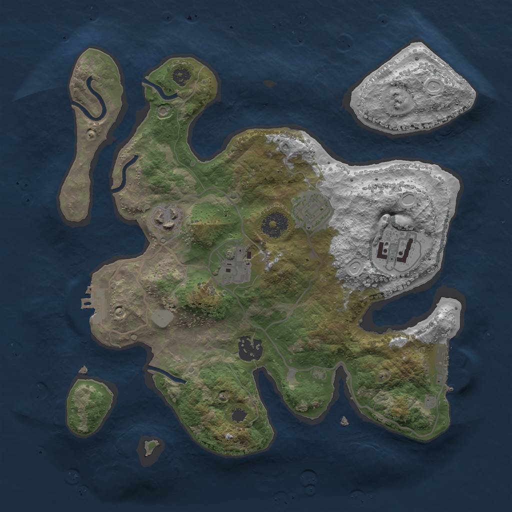 Rust Map: Procedural Map, Size: 3000, Seed: 896772673, 12 Monuments