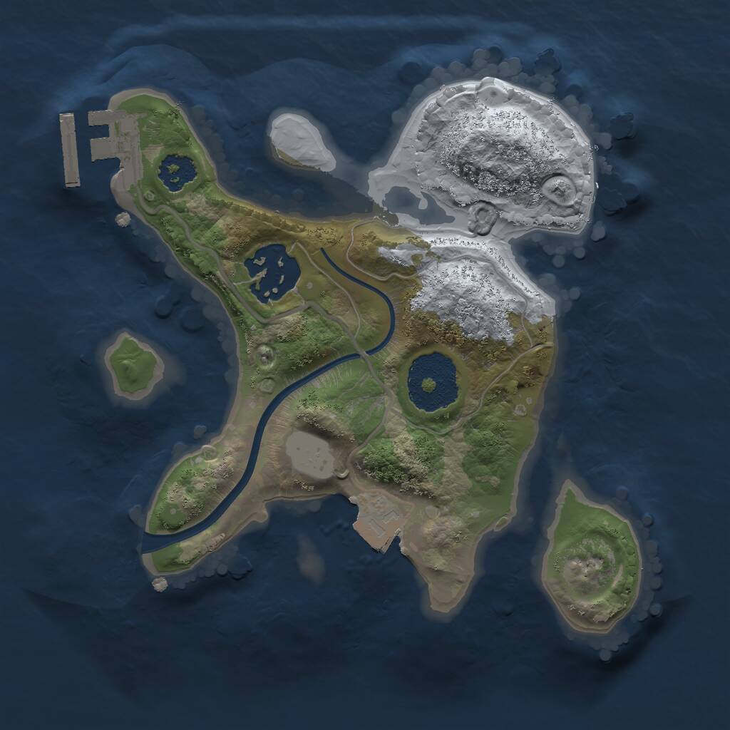 Rust Map: Procedural Map, Size: 2000, Seed: 56246, 3 Monuments