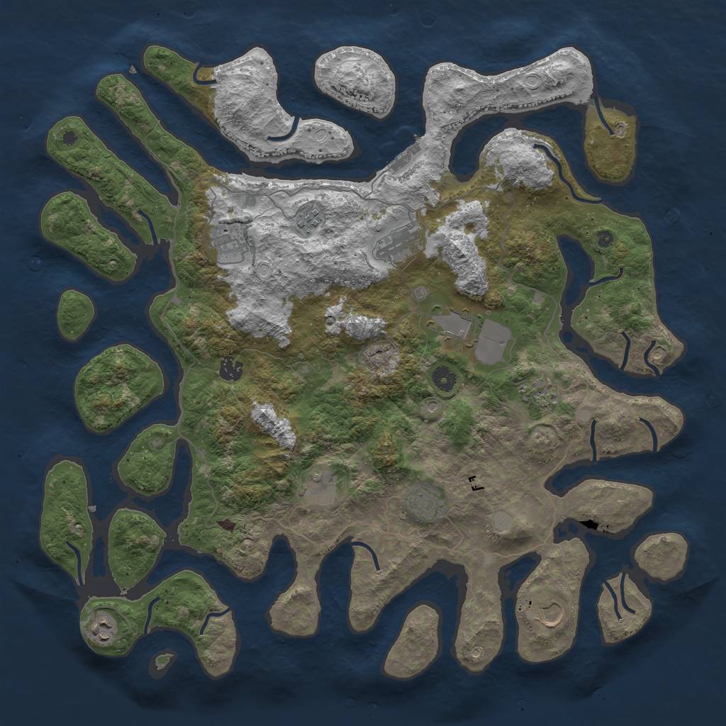 Rust Map: Procedural Map, Size: 4500, Seed: 186, 17 Monuments