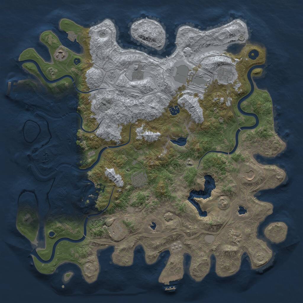 Rust Map: Procedural Map, Size: 4500, Seed: 186, 16 Monuments