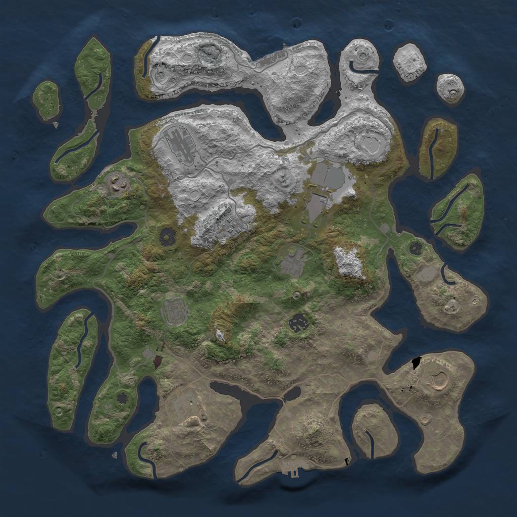 Rust Map: Procedural Map, Size: 4187, Seed: 815, 17 Monuments