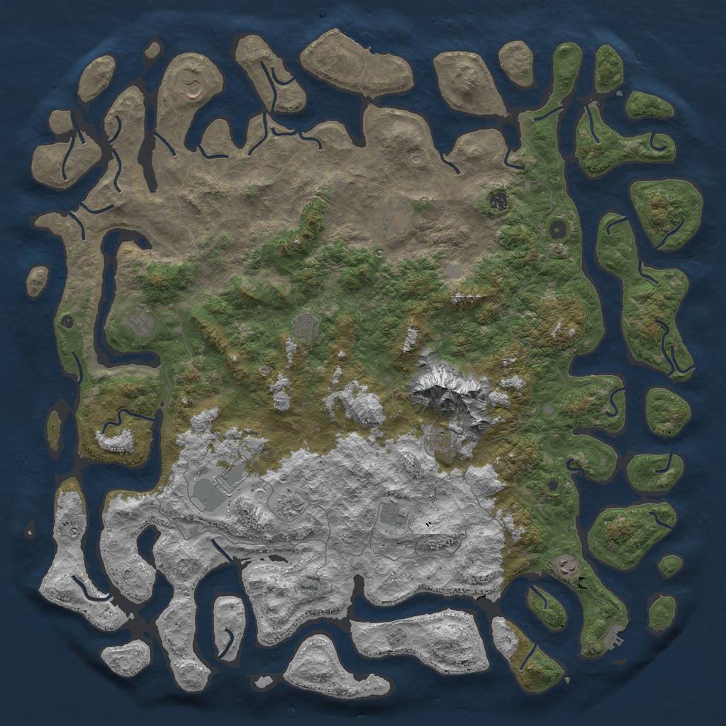 Rust Map: Procedural Map, Size: 6000, Seed: 11111111, 19 Monuments