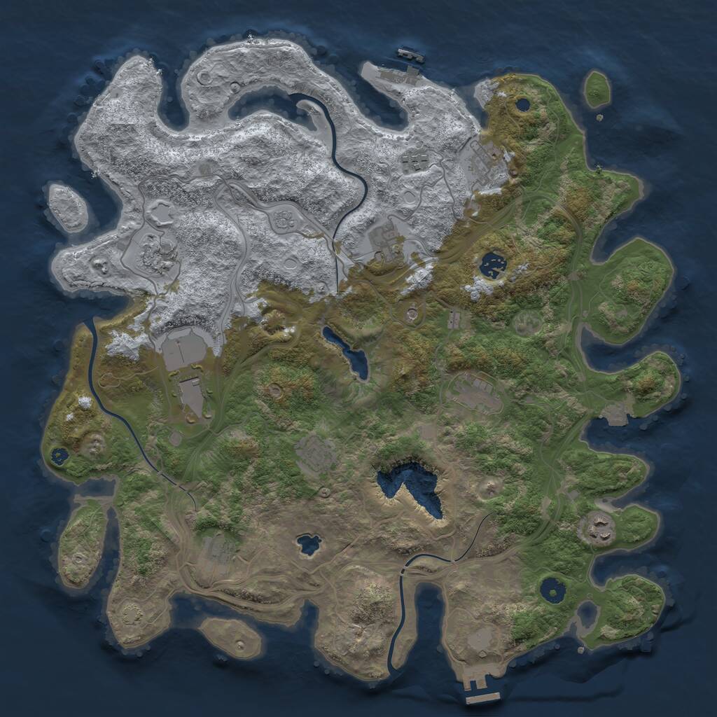 Rust Map: Procedural Map, Size: 4250, Seed: 6087, 16 Monuments