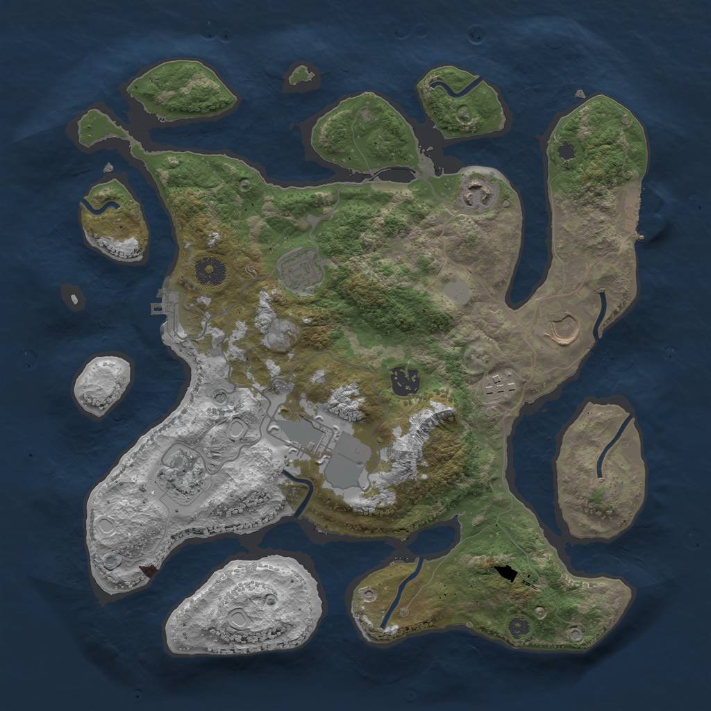 Rust Map: Procedural Map, Size: 3550, Seed: 723294, 15 Monuments