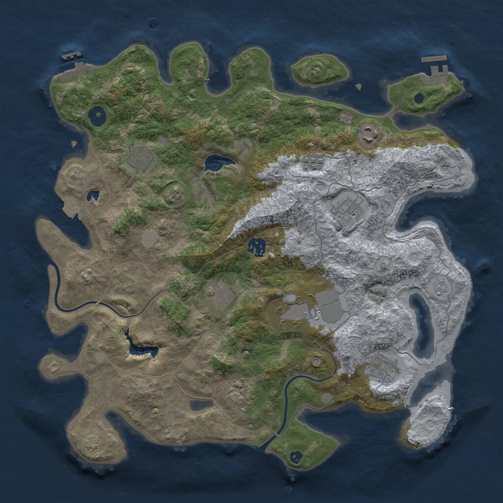 Rust Map: Procedural Map, Size: 4000, Seed: 452963, 15 Monuments