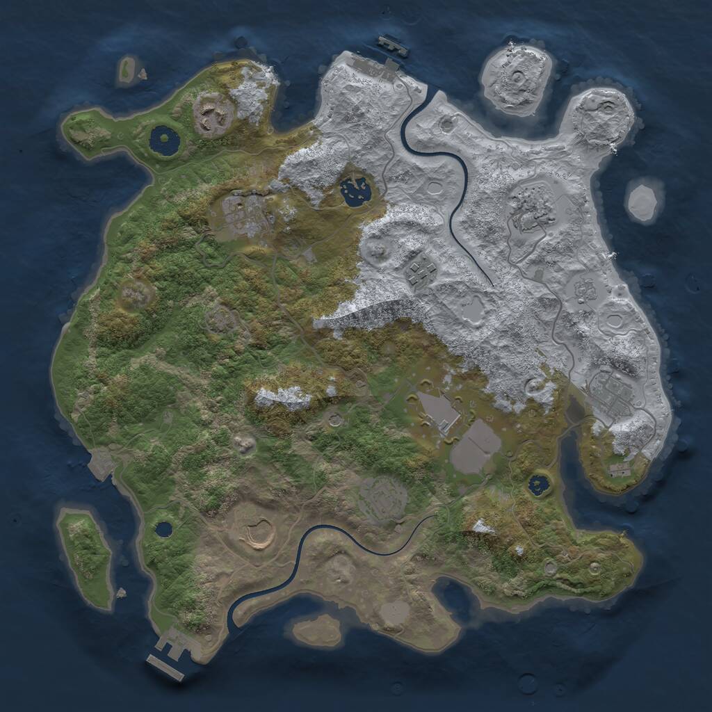 Rust Map: Procedural Map, Size: 3550, Seed: 799265, 15 Monuments