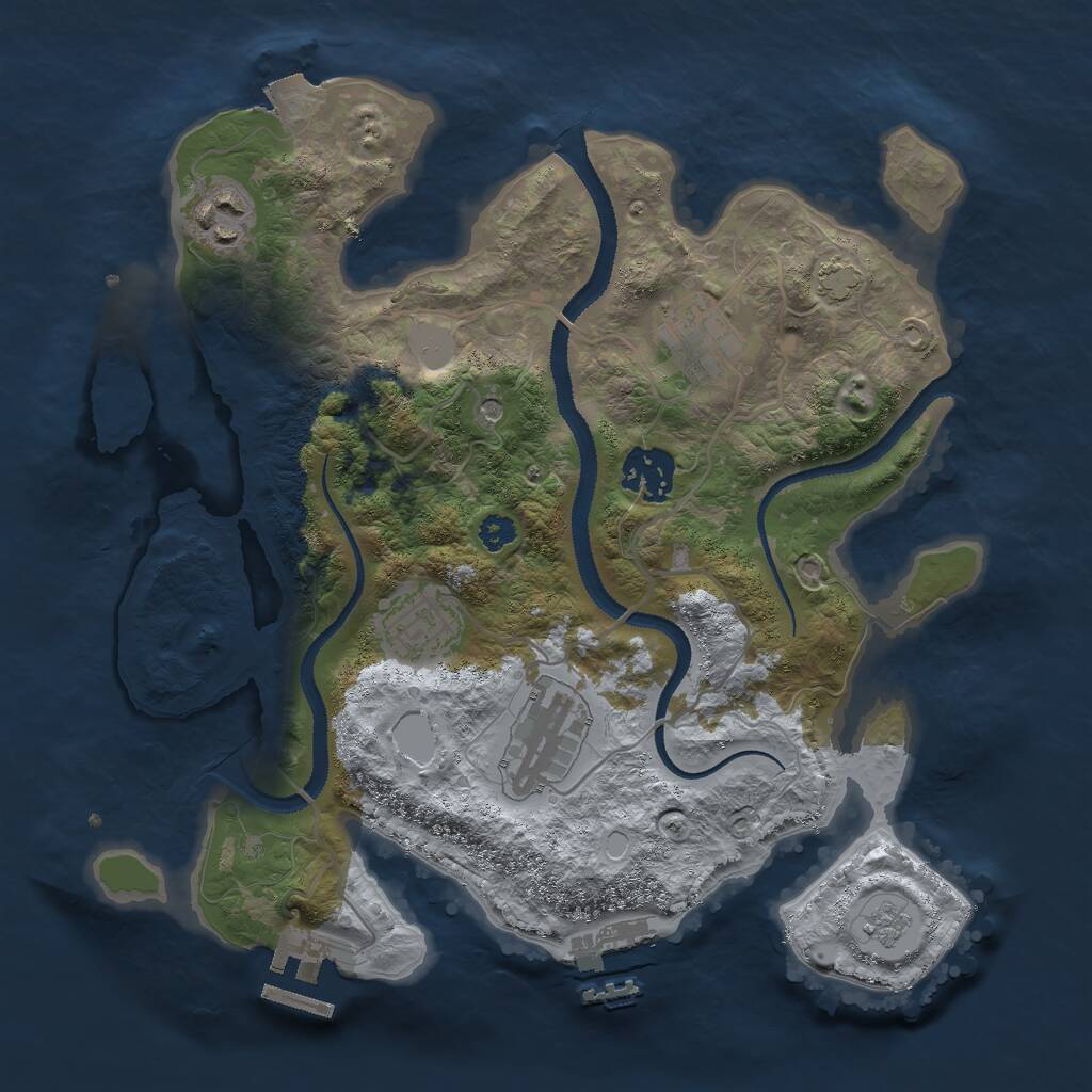 Rust Map: Procedural Map, Size: 3000, Seed: 495492131, 11 Monuments